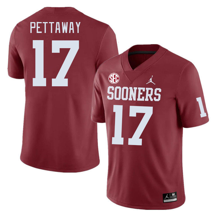 Men #17 Jaquaize Pettaway Oklahoma Sooners 2024 SEC Conference College Football Jerseys-Crimson
